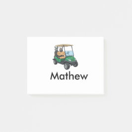 Bloco De Notas Green golf car name man sports boy gifts letter 