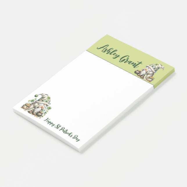 Bloco De Notas Green Holiday Gnome Writing Pad (Inclinado)