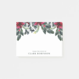 Bloco De Notas Green Spruce Red Poinsettia Natal