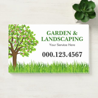 Bloco De Notas Green Tree Grass Landscaping Service Business