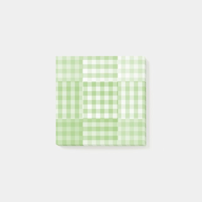 Bloco De Notas Green White Checker Patchwork Pattern (Frente)