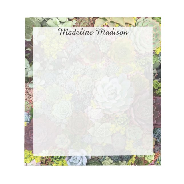 Bloco De Notas Greenery Succulents (Frente)