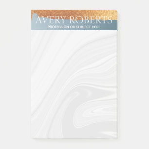 Bloco De Notas Grelha de ouro azul de aço luxo moderno