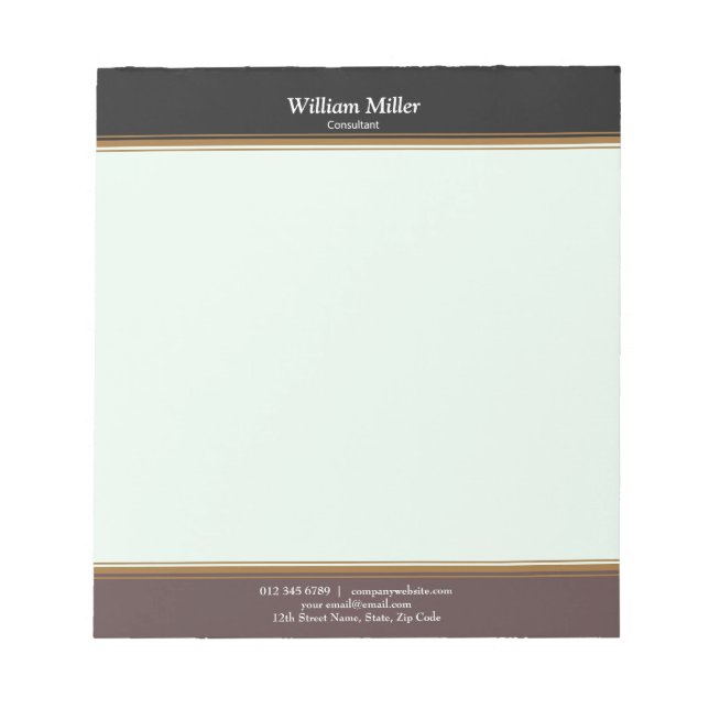 Bloco De Notas Grelhas Negras Minimalistas Modernas (Frente)