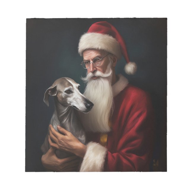 Bloco De Notas Greyhound com Papai Noel Natal Festivo (Frente)
