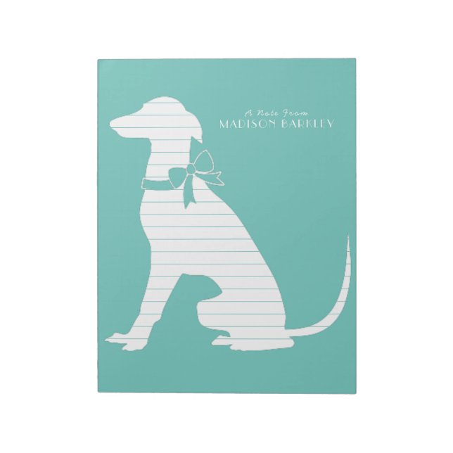 Bloco De Notas Greyhound Dog Puppy (Invertido)