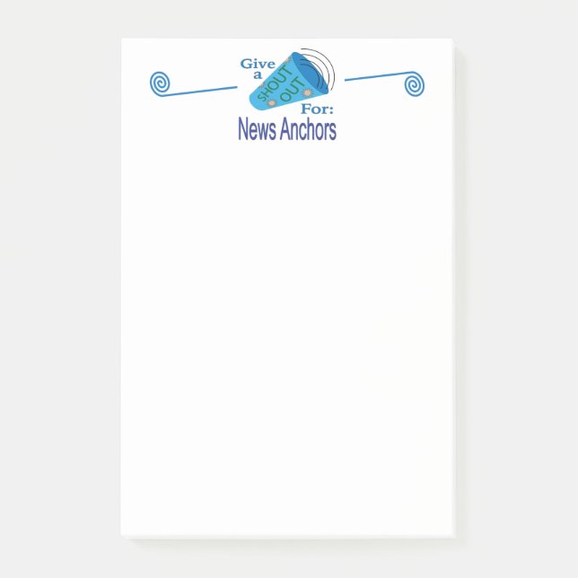 Bloco De Notas Gritar por Âncoras de Notícias (Frente)