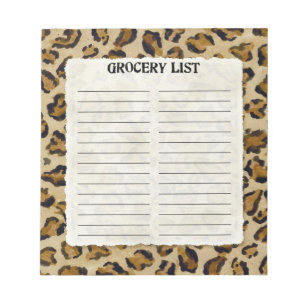 Bloco De Notas Grocery List Black Leopard Spot-Impressão Art Quen