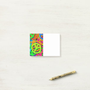 Bloco De Notas Groovy Peace assina o padrão Rainbow