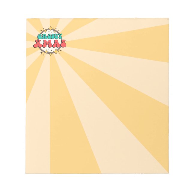 Bloco De Notas Groovy Xmas retro cartoon text sign (Frente)