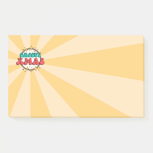 Bloco De Notas Groovy Xmas text retro cartoon seasonal (Frente)