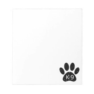 Bloco De Notas Grunge Cachorro Distante Pata K-9