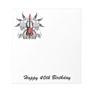 Bloco De Notas Grunge Guitar e Caveira