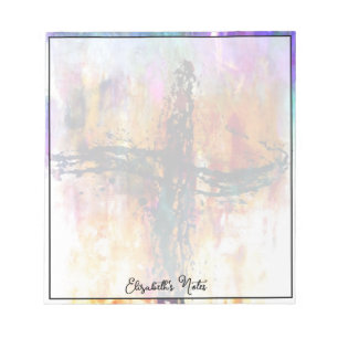 Bloco De Notas Grunge impressionista cruz personalizada