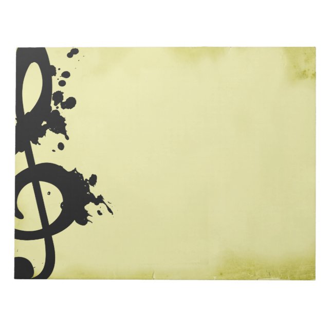Bloco De Notas Grunge Treble Clef (Frente)