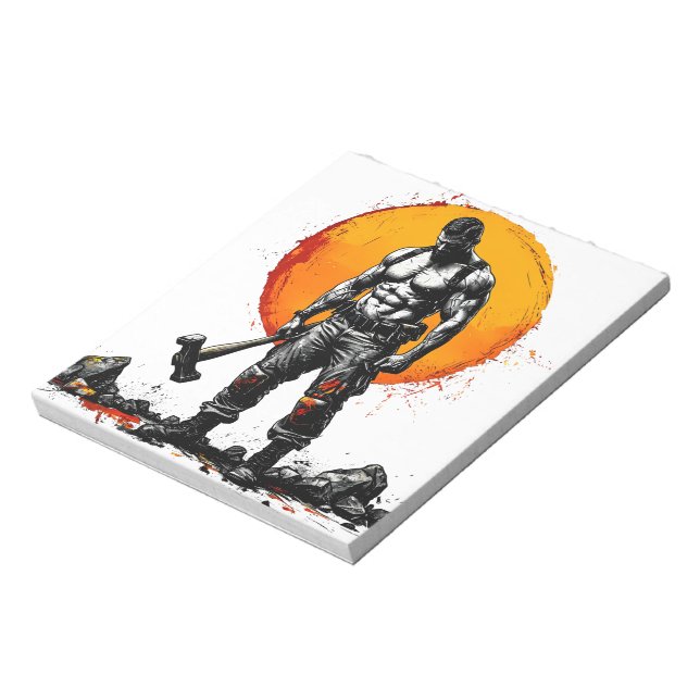 Bloco De Notas guerreiro barbárie fantasia medieval força do humm (Invertido)