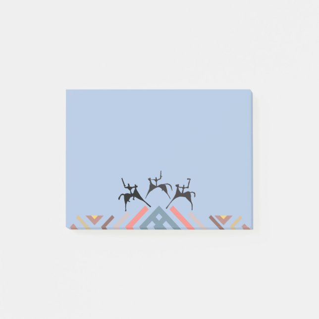 Bloco De Notas Guerreiros pré-históricos caçam petroglifo (Frente)