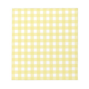 Bloco De Notas Guingão amarelo pálido e branco