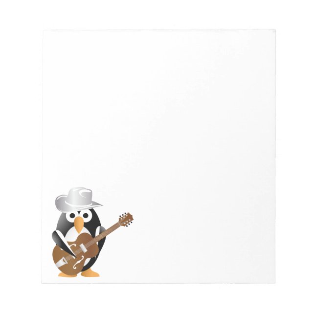 Bloco De Notas guitarrista pinguim (Frente)