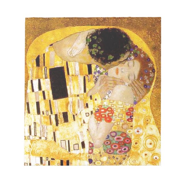 Bloco De Notas Gustav Klimt A Pintura Clássica Beija (Frente)