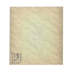 Bloco De Notas H - Monograma gravado do vintage (ouro)