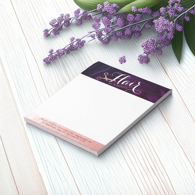 Bloco De Notas Hair Stylist Hairdresser BeauRosa Dourada Tesoura (Criador carregado)