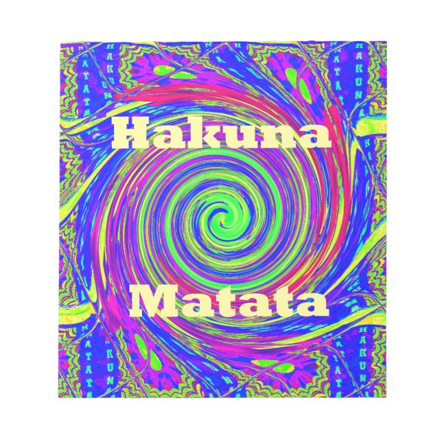 Bloco De Notas Hakuna Matata – Design Giratório com Cores Vibrant (Frente)