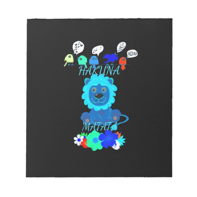 Bloco De Notas Hakuna Matata Lion Art Impressão (Frente)