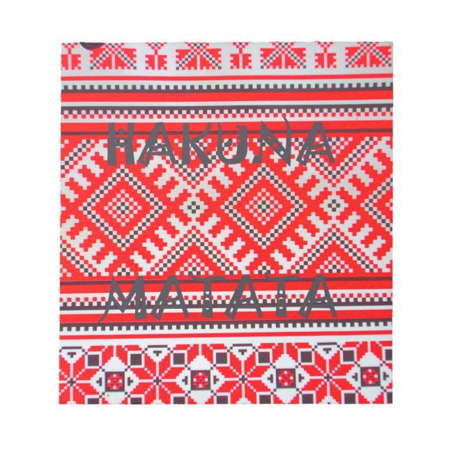 Bloco De Notas Hakuna Matata - Sem preocupações Coleção de Artes  (Frente)