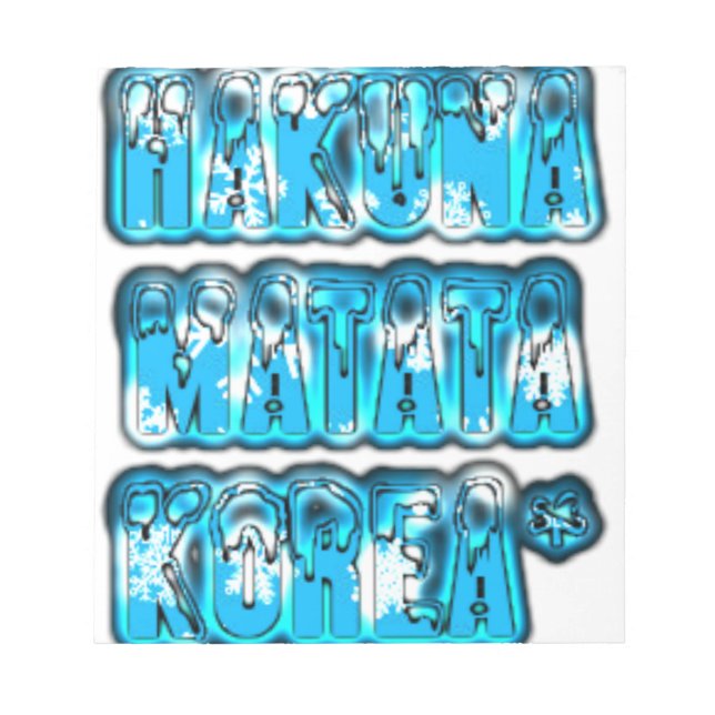 Bloco De Notas Hakuna Matata South Korea Art Impressão/Graphic (Frente)