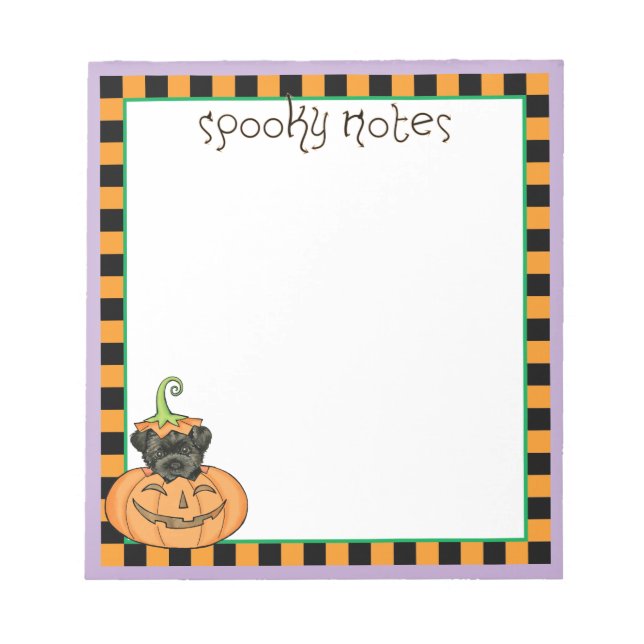 Bloco De Notas Halloween Affenpinscher (Frente)