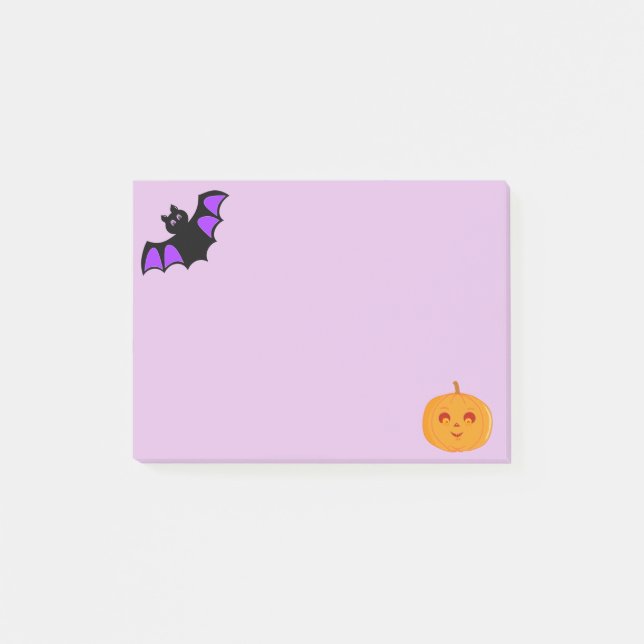 Bloco De Notas Halloween Bat and Pumpkin (Frente)