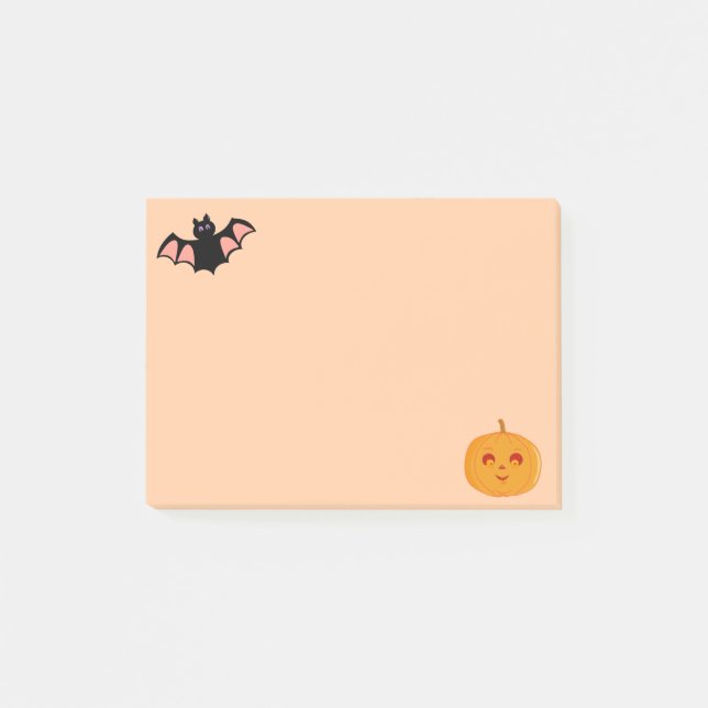 Bloco De Notas Halloween Bat and Pumpkin (Frente)