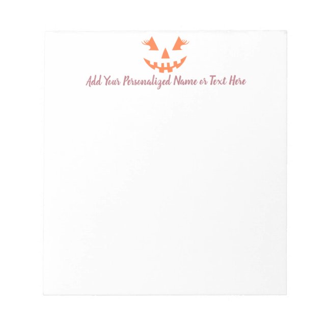 Bloco De Notas Halloween da Girly Jack O Lanterna Pumpkin Persona (Frente)