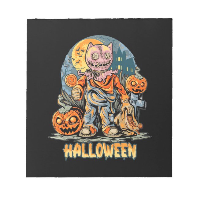 Bloco De Notas Halloween E Cat (Frente)
