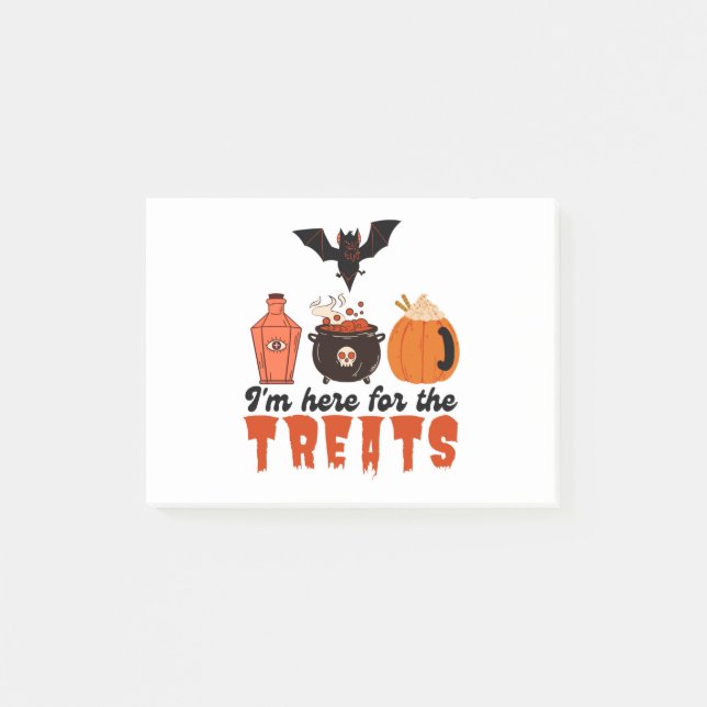 Bloco De Notas Halloween, estou aqui para os Tratamentos (Frente)