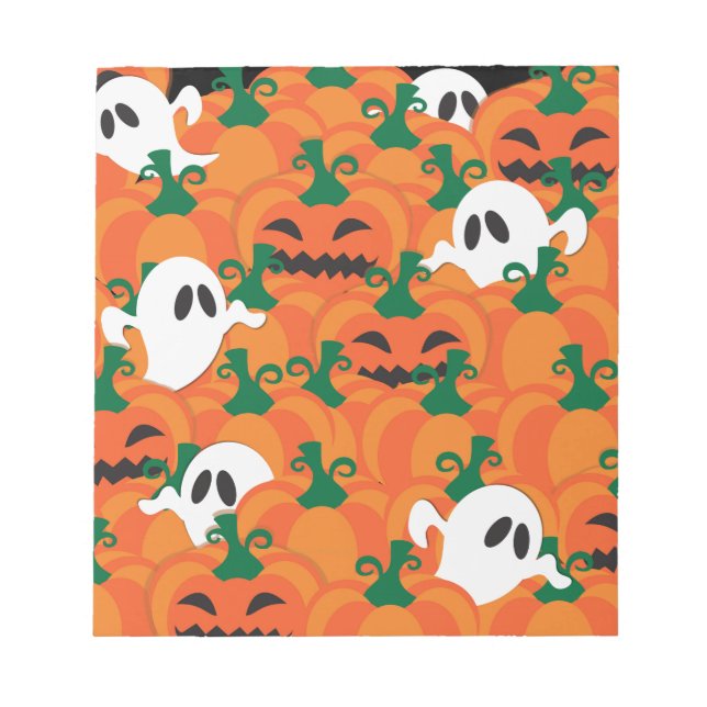 Bloco De Notas Halloween Fantasmas Assombrados Pumpkin Patch (Frente)