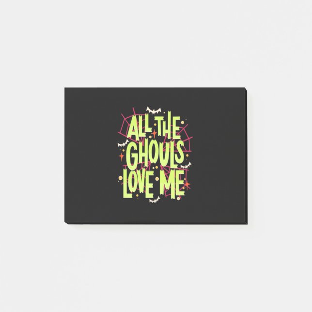 Bloco De Notas Halloween Gift | Todos Os Ghouls Me Ama (Frente)