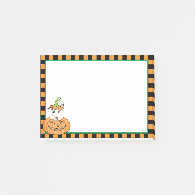 Bloco De Notas Halloween Mini Bull Terrier Notas Postadas (Frente)