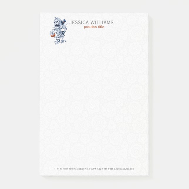 Bloco De Notas Halloween mummy cartoon illustration (Frente)