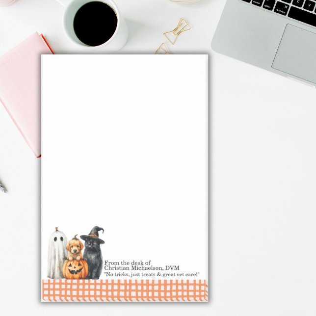 Bloco De Notas Halloween Pets Veterinária (Criador carregado)