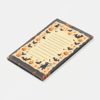 Bloco De Notas Halloween Sticky Notes com Pumpkins divertidos e F