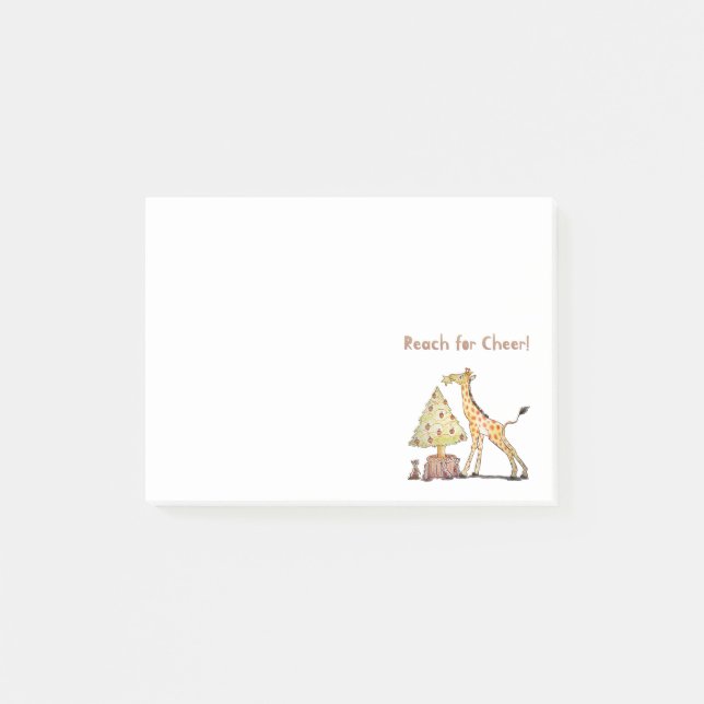 Bloco De Notas Hand-Drawn Giraffe Christmas Tree Art (Frente)