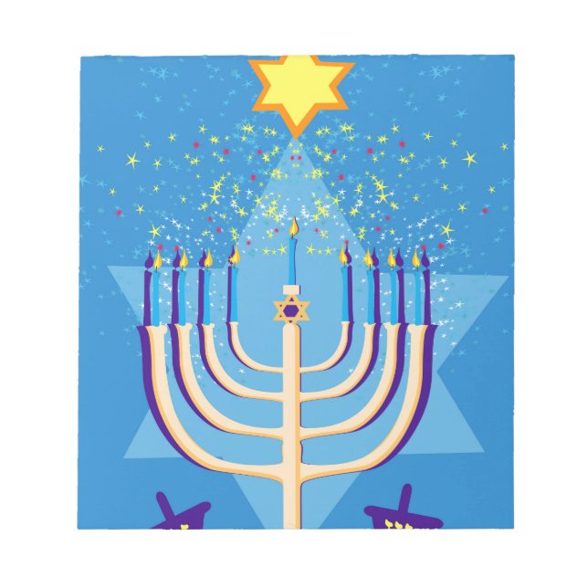 Bloco De Notas hanukkah menorah (Frente)