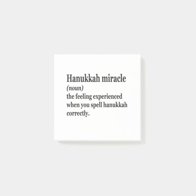 Bloco De Notas Hanukkah Miracle Engraçado Chanukah Definição Juda (Frente)