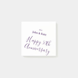 Bloco De Notas Happy 50th anniversary purple name year simple