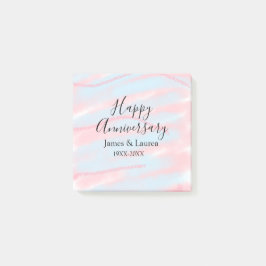 Bloco De Notas Happy anniversary wedding name date year pastel