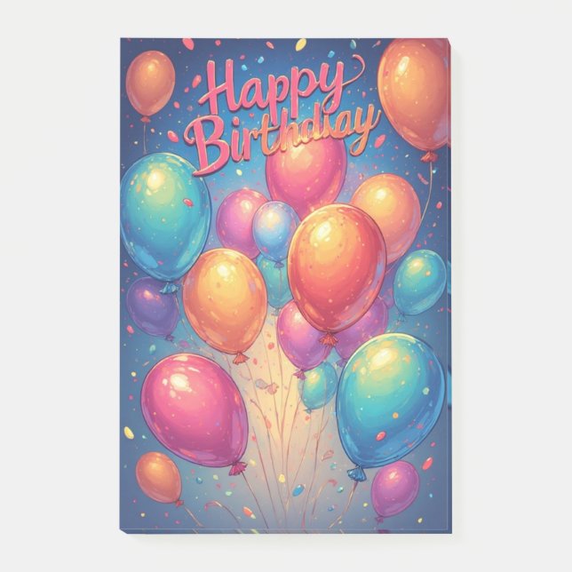 Bloco De Notas Happy Birthday Celebration Post-It Notes (Frente)