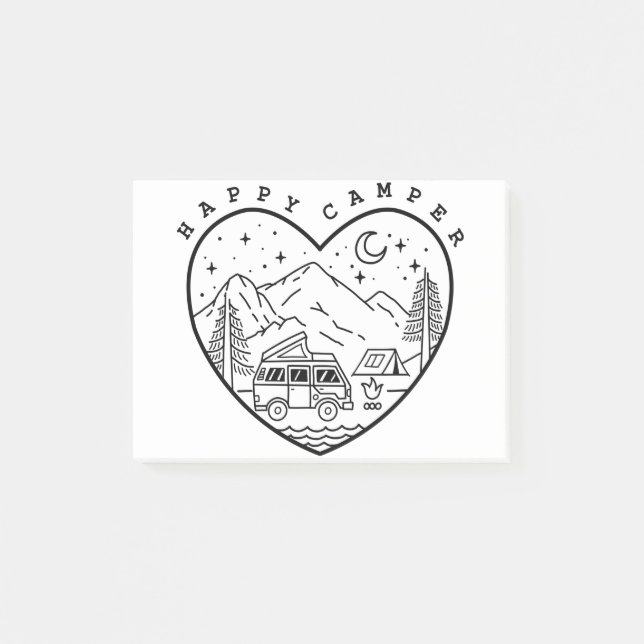 Bloco De Notas Happy Camper Doodle (Frente)