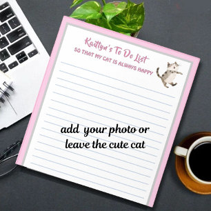 Bloco De Notas Happy Cat ou Photo Personalised Planner Modern